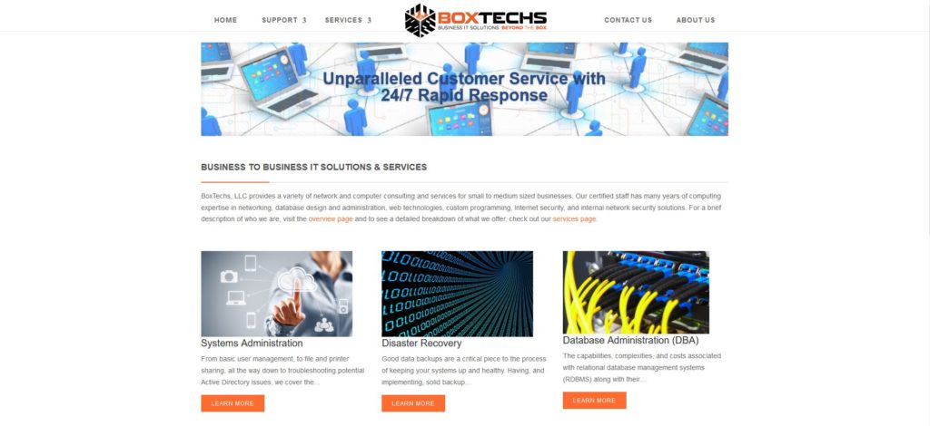 BoxTechs Business IT Solutions Website